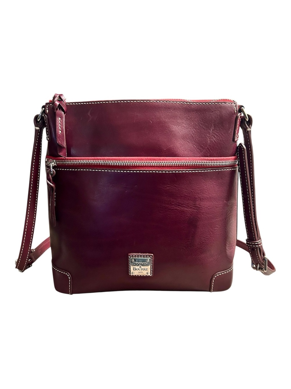 Dooney & Bourke Florentine Leather Crossbody with Contrast Stitching - Picture 2 of 6
